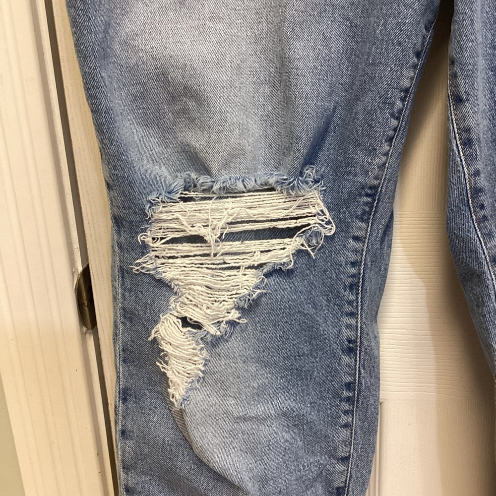 Good American Jeans SZ 16 High Rise Straight Distressed Raw Hem Women’s - Picture 6 of 13